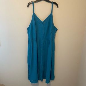 NWT lightweight turquoise blue midi dress 4x